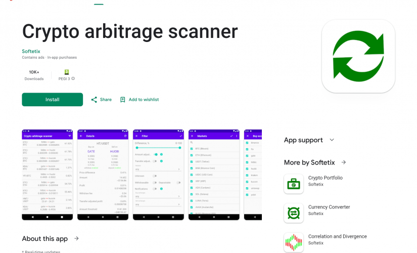 Crypto arbitrage scanner